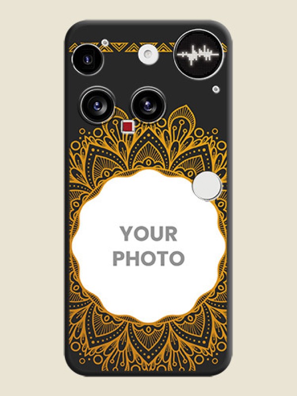 Custom Round Image with Floral Design On Space Black Custom Soft Matte Mobile Back Cover - Nothing Phone 3 5G - alternate view