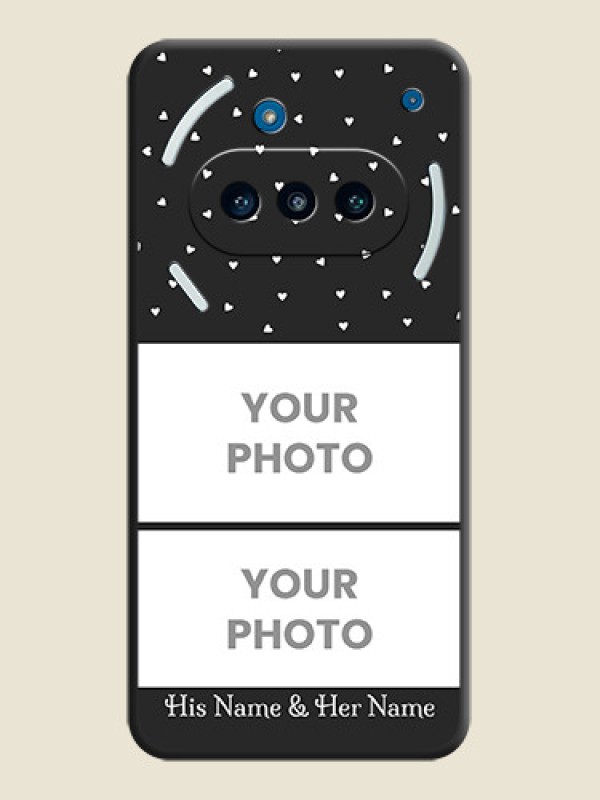 Custom Miniature Love Symbols with Name On Space Black Custom Soft Matte Mobile Back Cover - Nothing Phone 3a 5G - alternate view