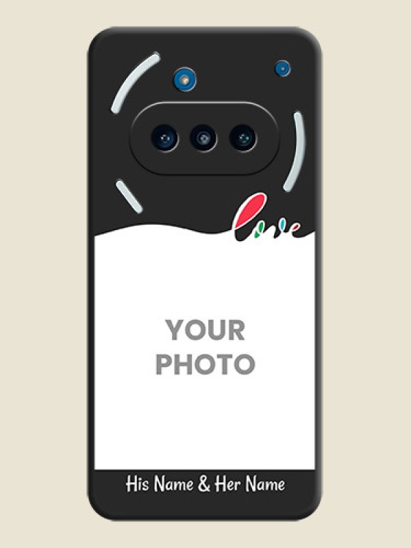 Custom Fall in Love Pattern with Picture on Photo On Space Black Custom Soft Matte Mobile Back Cover - Nothing Phone 3a 5G - alternate view