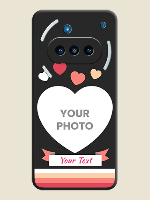Custom Love Shaped Photo with Colorful Stripes On Space Black Custom Soft Matte Mobile Back Cover - Nothing Phone 3a 5G - alternate view