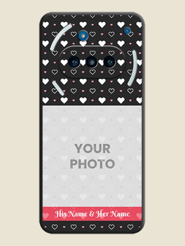Custom White Color Love Symbols with Text Design on Photo On Space Black Custom Soft Matte Mobile Back Cover - Nothing Phone 3a 5G - alternate view