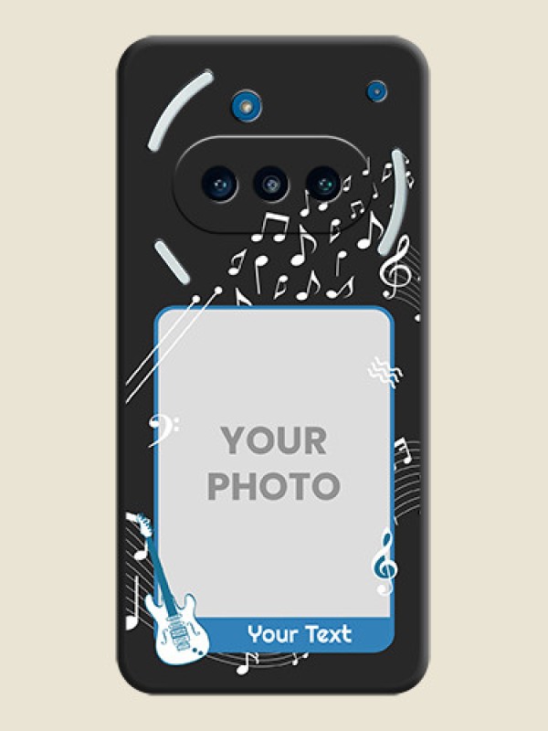 Custom Musical Theme Design with Text on Photo On Space Black Custom Soft Matte Mobile Back Cover - Nothing Phone 3a 5G - alternate view