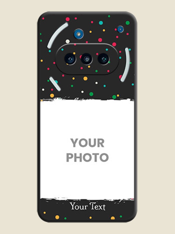 Custom Multicolor Dotted Pattern with Text On Space Black Custom Soft Matte Mobile Back Cover - Nothing Phone 3a 5G - alternate view