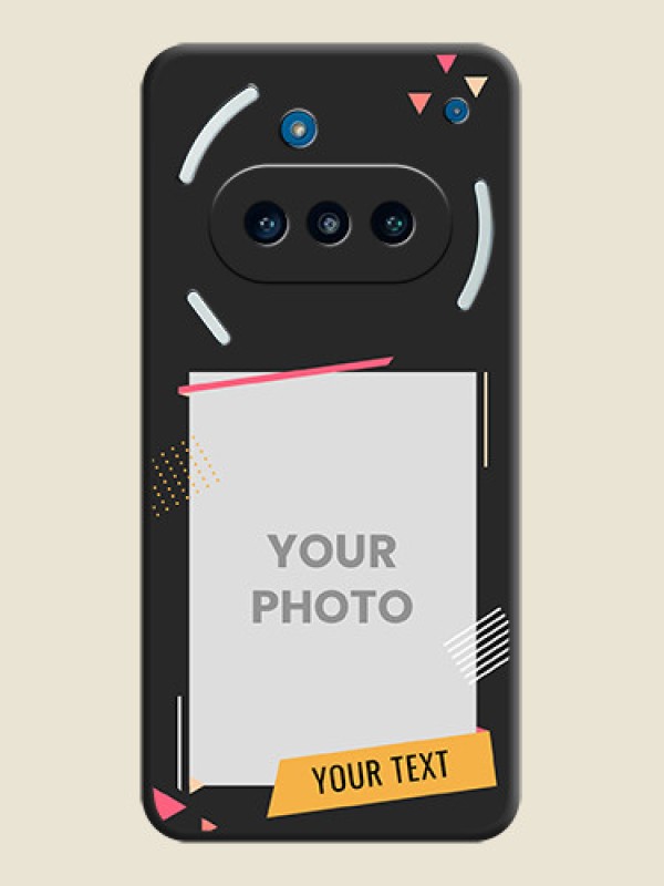 Custom Photo Frame with Triangle Small Dots on Photo On Space Black Custom Soft Matte Mobile Back Cover - Nothing Phone 3a 5G - alternate view