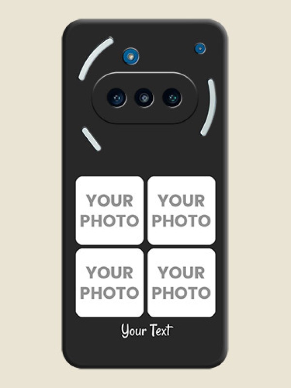 Custom Floral Art with 6 Image Holder on Photo On Space Black Custom Soft Matte Mobile Back Cover - Nothing Phone 3a 5G - alternate view