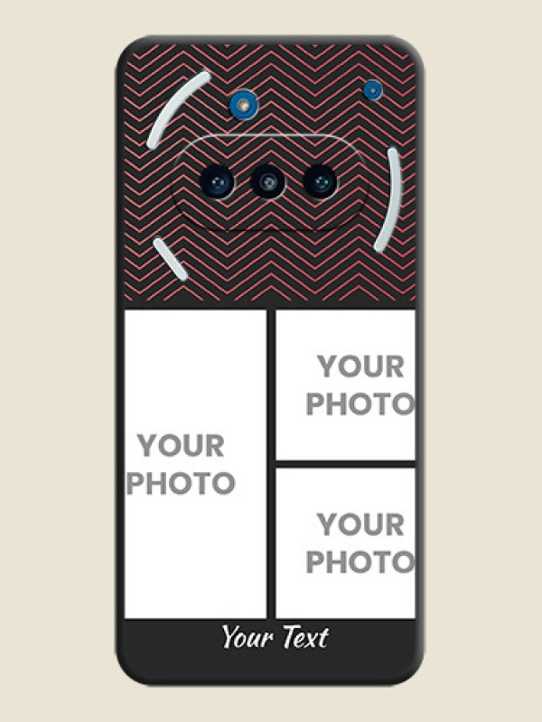 Custom Wave Pattern with 3 Image Holder On Space Black Custom Soft Matte Mobile Back Cover - Nothing Phone 3a 5G - alternate view