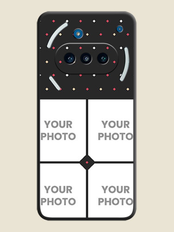 Custom Multicolor Dotted Pattern with 4 Image Holder On Space Black Custom Soft Matte Mobile Back Cover - Nothing Phone 3a 5G - alternate view