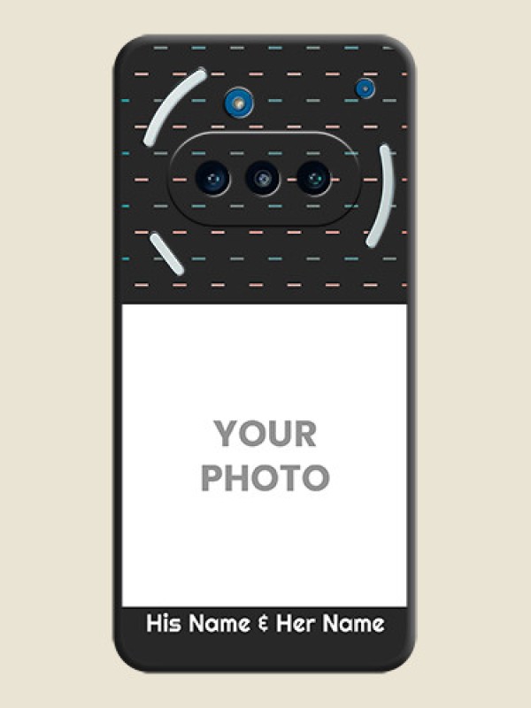 Custom Line Pattern Design with Text On Space Black Custom Soft Matte Mobile Back Cover - Nothing Phone 3a 5G - alternate view