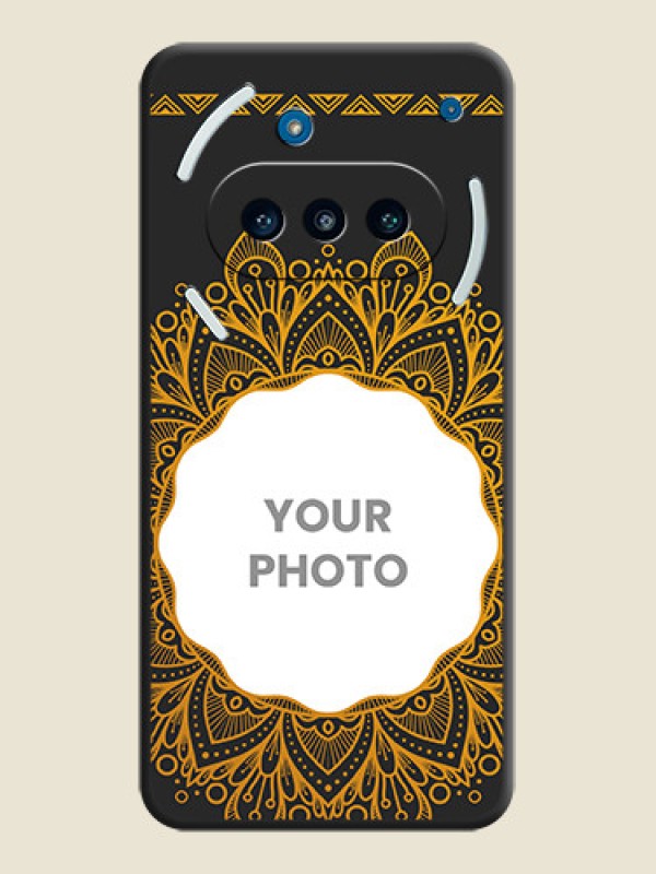 Custom Round Image with Floral Design On Space Black Custom Soft Matte Mobile Back Cover - Nothing Phone 3a 5G - alternate view