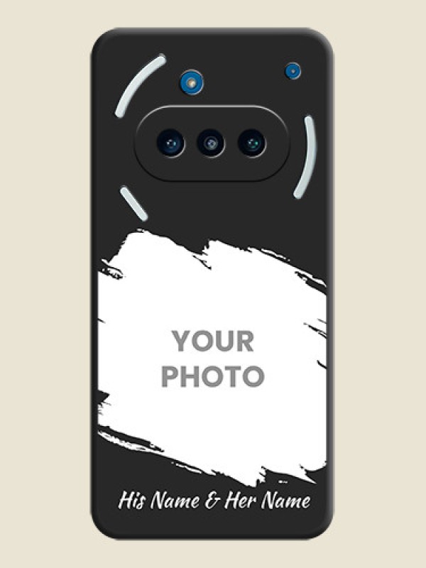 Custom Grunge Brush Strokes on Photo On Space Black Custom Soft Matte Mobile Back Cover - Nothing Phone 3a 5G - alternate view