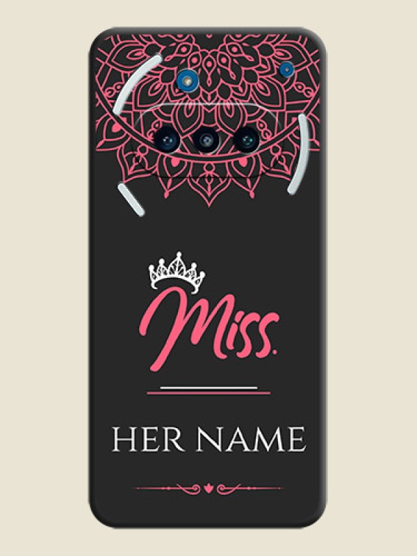 Custom Mrs Name with Floral Design On Space Black Custom Soft Matte Mobile Back Cover - Nothing Phone 3a 5G - alternate view