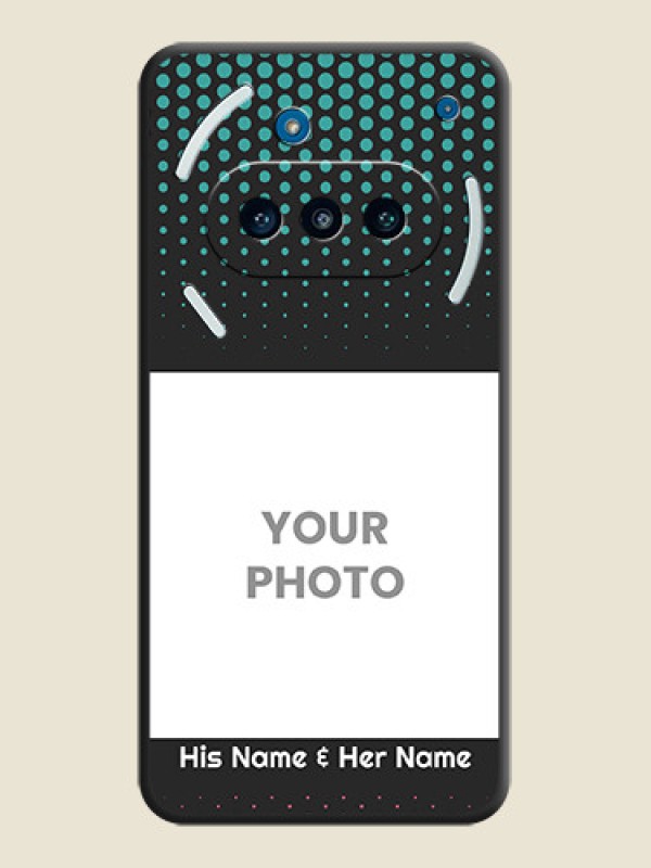 Custom Faded Dots with Grunge Photo Frame and Text On Space Black Custom Soft Matte Mobile Back Cover - Nothing Phone 3a 5G - alternate view