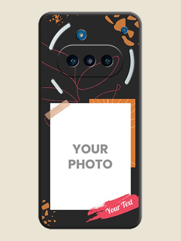 Custom Orange Photo Frame On Space Black Custom Soft Matte Mobile Back Cover - Nothing Phone 3a 5G - alternate view