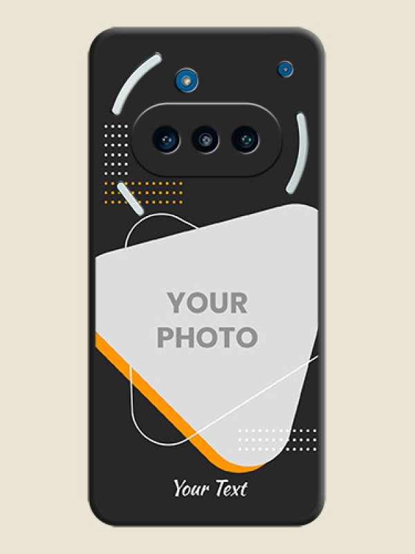 Custom Yellow Triangle on Photo On Space Black Custom Soft Matte Mobile Back Cover - Nothing Phone 3a 5G - alternate view