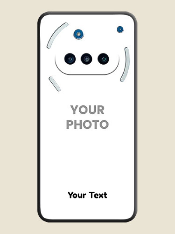 Custom Full Single Pic Upload With Text On Space Black Custom Soft Matte Mobile Back Cover - Nothing Phone 3a 5G - alternate view