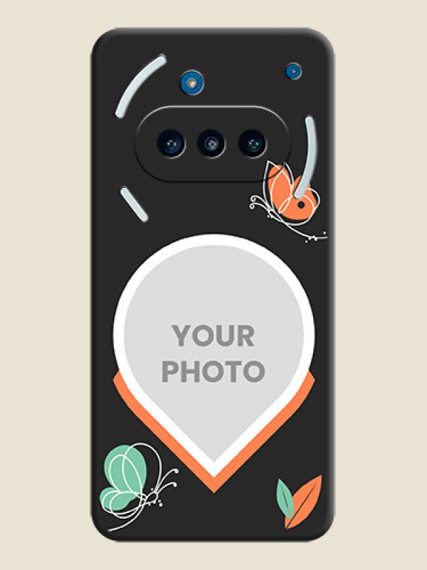 Custom Upload Pic With Simple Butterly Design On Space Black Custom Soft Matte Mobile Back Cover - Nothing Phone 3a 5G - alternate view