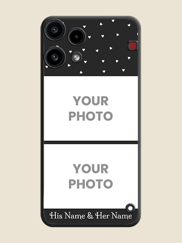 Custom Miniature Love Symbols with Name On Space Black Custom Soft Matte Mobile Back Cover - Nothing Phone 3A Lite 5G - alternate view