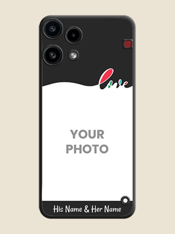 Custom Fall in Love Pattern with Picture on Photo On Space Black Custom Soft Matte Mobile Back Cover - Nothing Phone 3A Lite 5G - alternate view