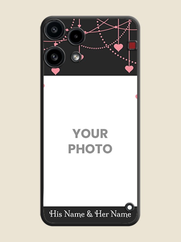 Custom Pink Love Hangings with Text On Space Black Custom Soft Matte Mobile Back Cover - Nothing Phone 3A Lite 5G - alternate view