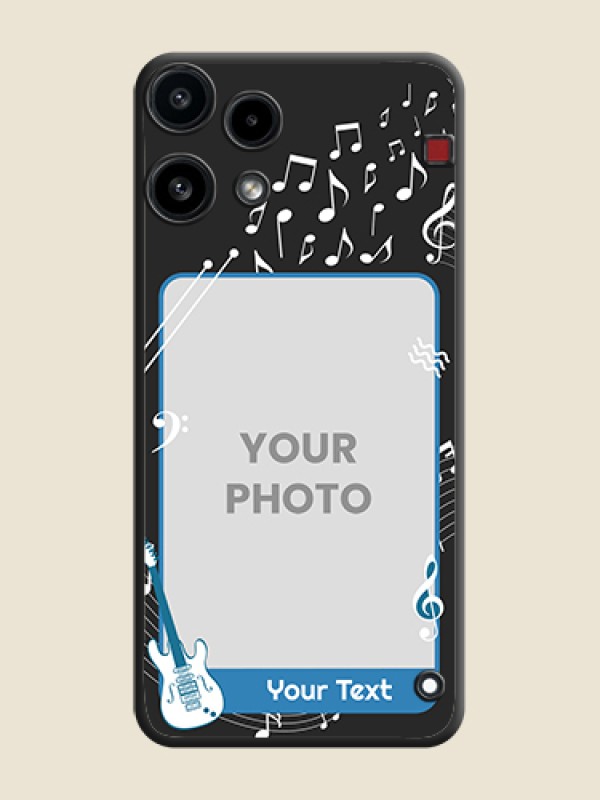 Custom Musical Theme Design with Text on Photo On Space Black Custom Soft Matte Mobile Back Cover - Nothing Phone 3A Lite 5G - alternate view