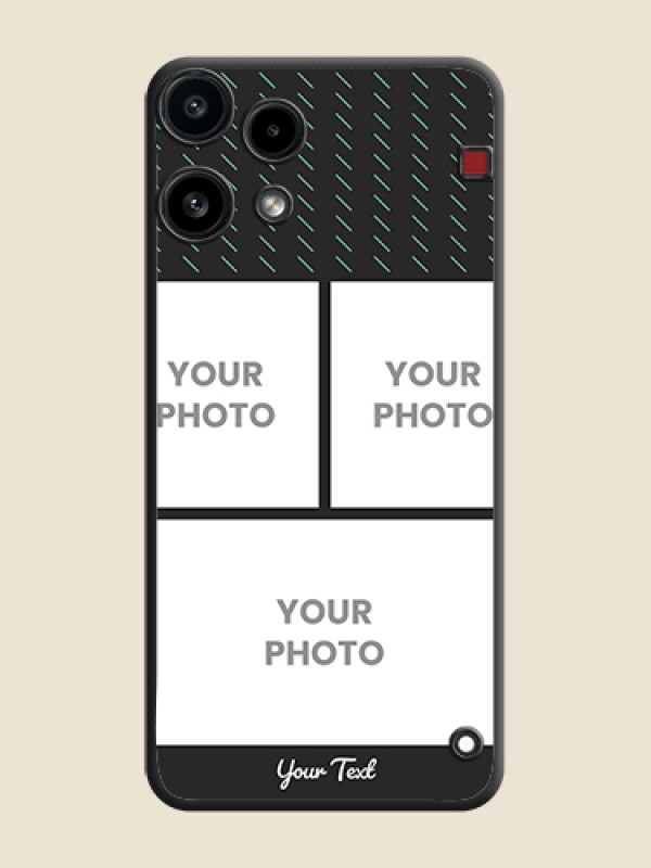 Custom Cross Dotted Pattern with 2 Image Holder On Space Black Custom Soft Matte Mobile Back Cover - Nothing Phone 3A Lite 5G - alternate view