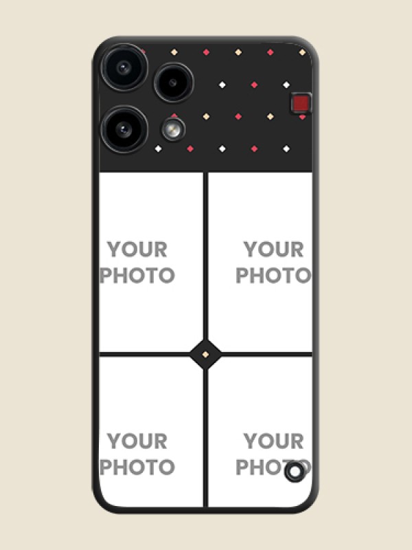 Custom Multicolor Dotted Pattern with 4 Image Holder On Space Black Custom Soft Matte Mobile Back Cover - Nothing Phone 3A Lite 5G - alternate view