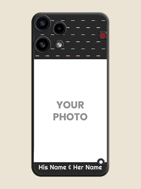 Custom Line Pattern Design with Text On Space Black Custom Soft Matte Mobile Back Cover - Nothing Phone 3A Lite 5G - alternate view