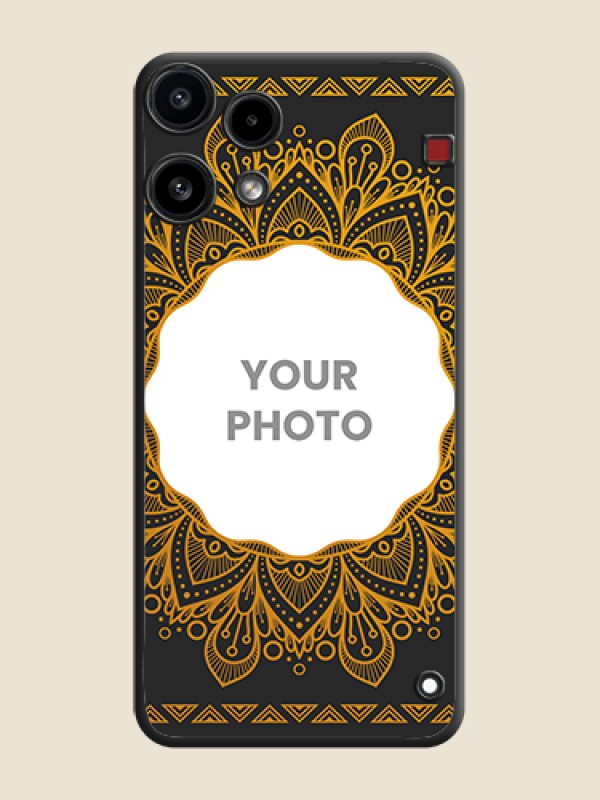 Custom Round Image with Floral Design On Space Black Custom Soft Matte Mobile Back Cover - Nothing Phone 3A Lite 5G - alternate view