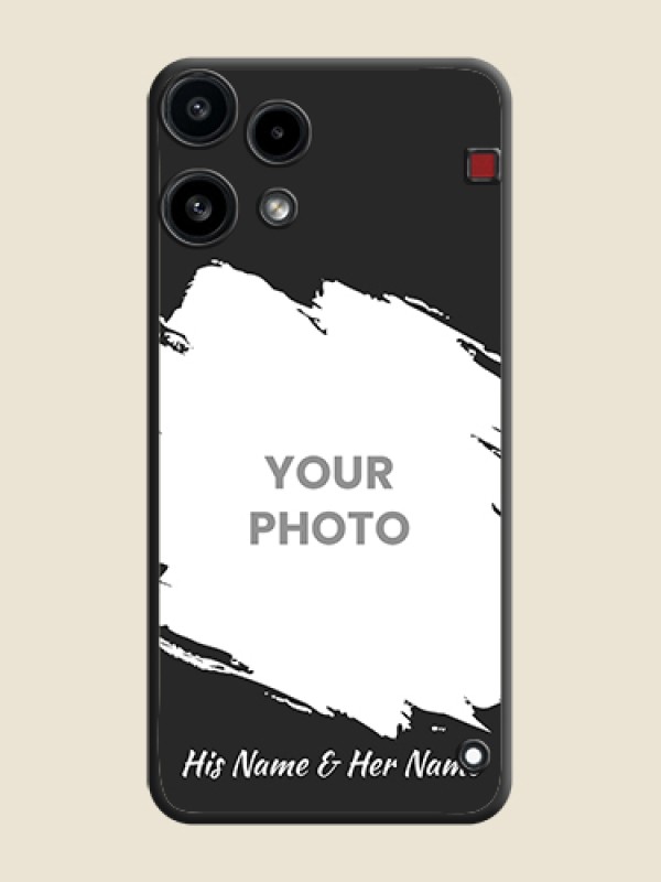 Custom Grunge Brush Strokes on Photo On Space Black Custom Soft Matte Mobile Back Cover - Nothing Phone 3A Lite 5G - alternate view