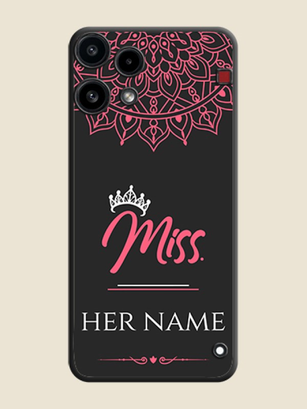 Custom Mrs Name with Floral Design On Space Black Custom Soft Matte Mobile Back Cover - Nothing Phone 3A Lite 5G - alternate view