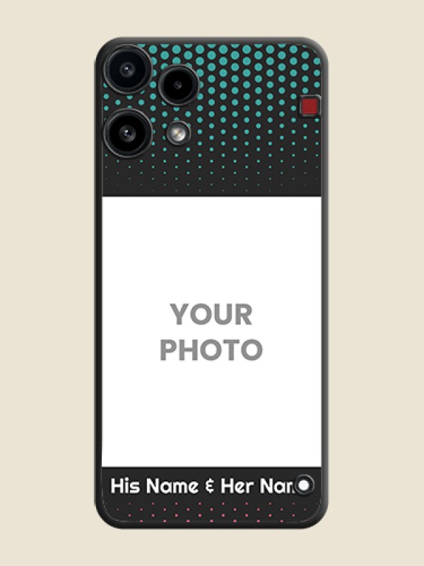 Custom Faded Dots with Grunge Photo Frame and Text On Space Black Custom Soft Matte Mobile Back Cover - Nothing Phone 3A Lite 5G - alternate view