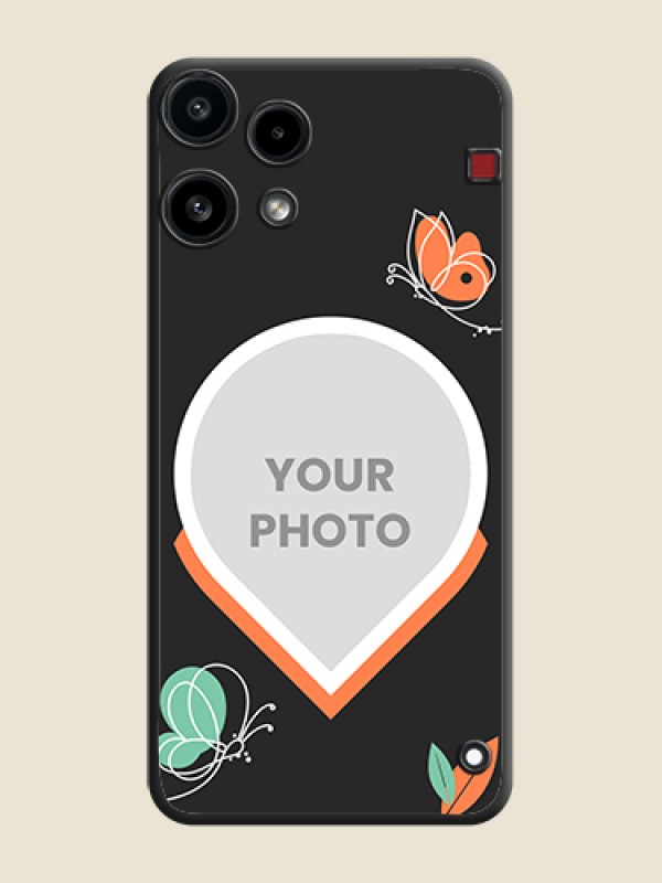 Custom Upload Pic With Simple Butterly Design On Space Black Custom Soft Matte Mobile Back Cover - Nothing Phone 3A Lite 5G - alternate view