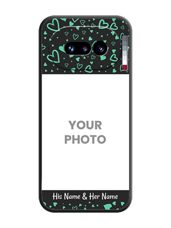 Custom Sea Green Indefinite Love Pattern on Photo On Space Black Custom Soft Matte Mobile Back Cover - Nothing Phone 4A 5G - alternate view