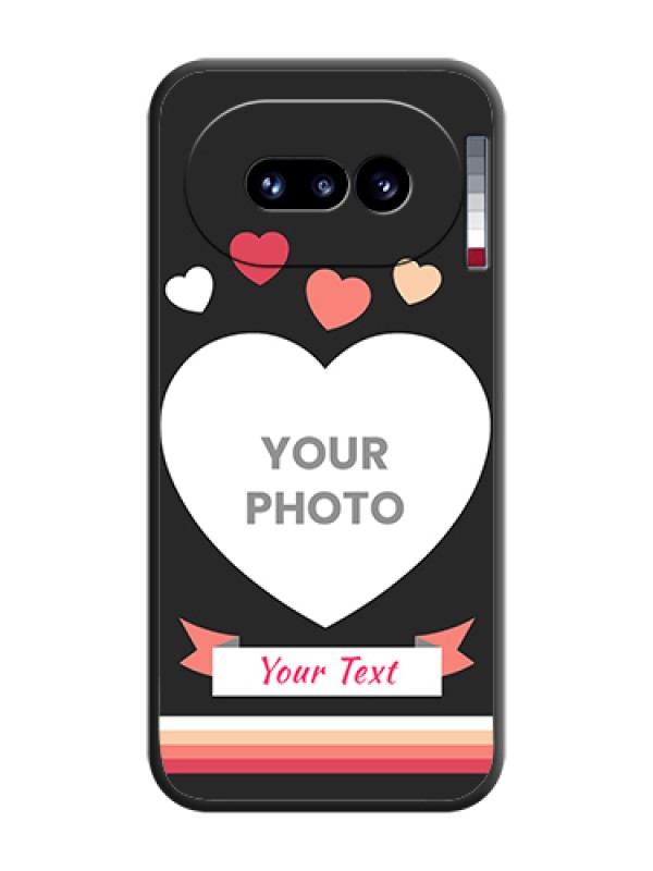 Custom Love Shaped Photo with Colorful Stripes On Space Black Custom Soft Matte Mobile Back Cover - Nothing Phone 4A 5G - alternate view