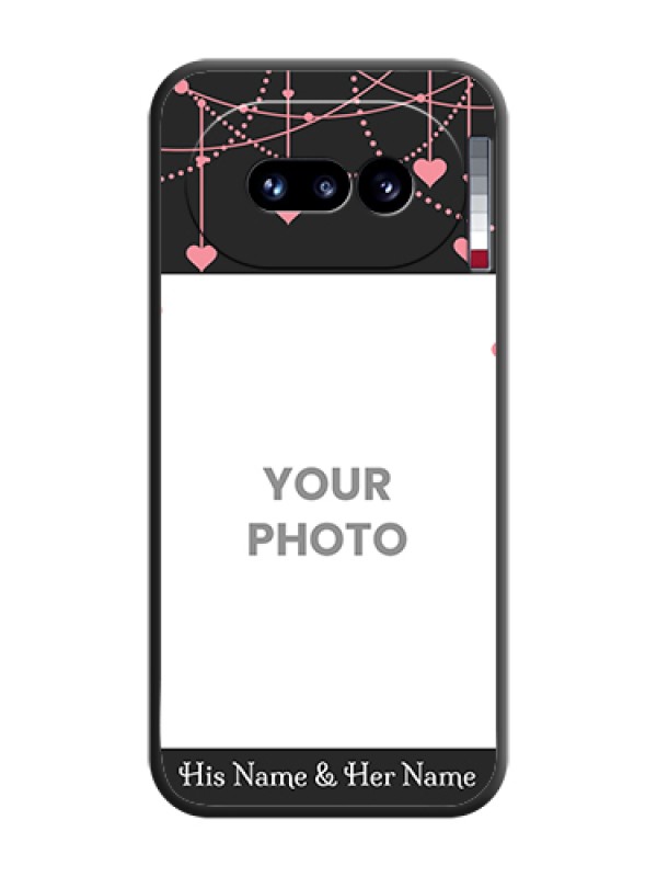 Custom Pink Love Hangings with Text On Space Black Custom Soft Matte Mobile Back Cover - Nothing Phone 4A 5G - alternate view