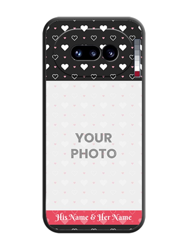 Custom White Color Love Symbols with Text Design on Photo On Space Black Custom Soft Matte Mobile Back Cover - Nothing Phone 4A 5G - alternate view