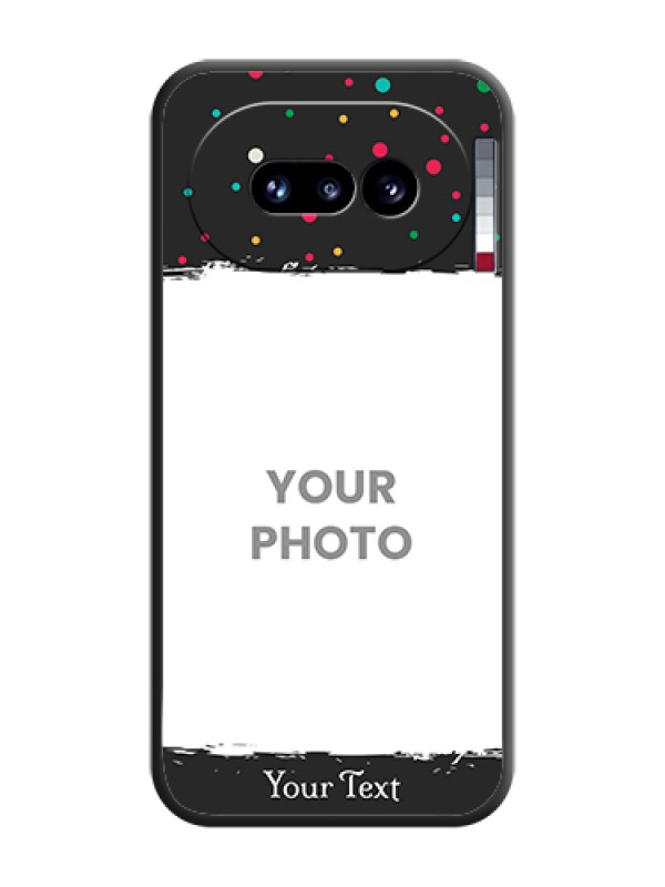 Custom Multicolor Dotted Pattern with Text On Space Black Custom Soft Matte Mobile Back Cover - Nothing Phone 4A 5G - alternate view