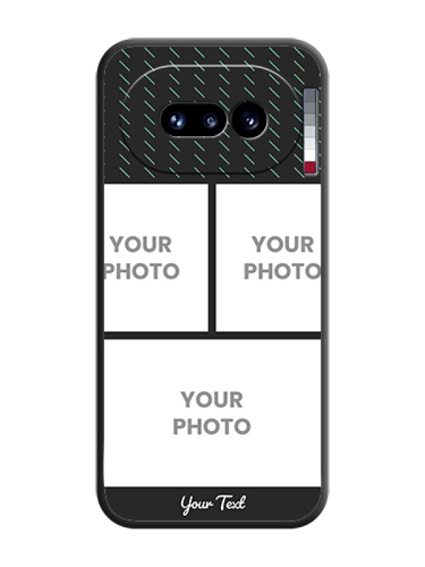 Custom Cross Dotted Pattern with 2 Image Holder On Space Black Custom Soft Matte Mobile Back Cover - Nothing Phone 4A 5G - alternate view