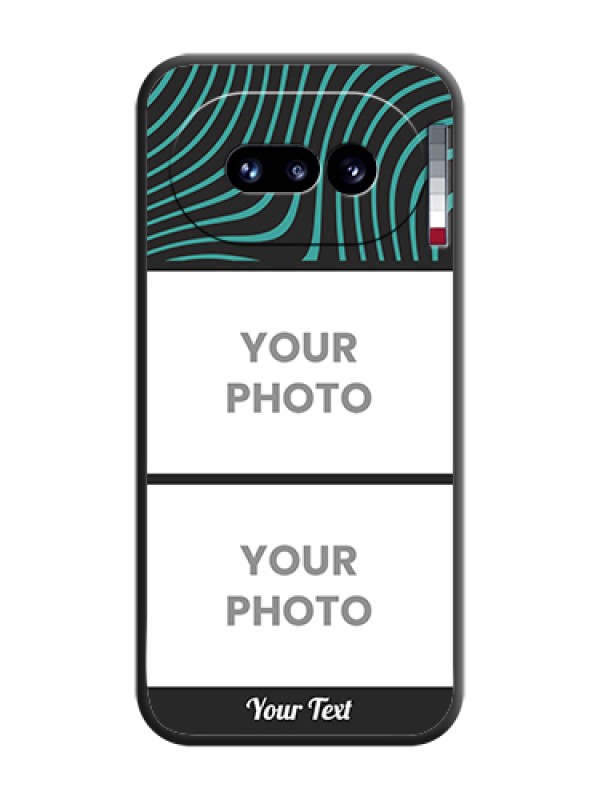 Custom Wave Pattern with 2 Image Holder On Space Black Custom Soft Matte Mobile Back Cover - Nothing Phone 4A 5G - alternate view