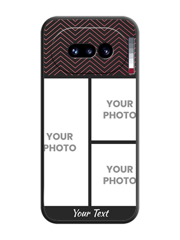 Custom Wave Pattern with 3 Image Holder On Space Black Custom Soft Matte Mobile Back Cover - Nothing Phone 4A 5G - alternate view