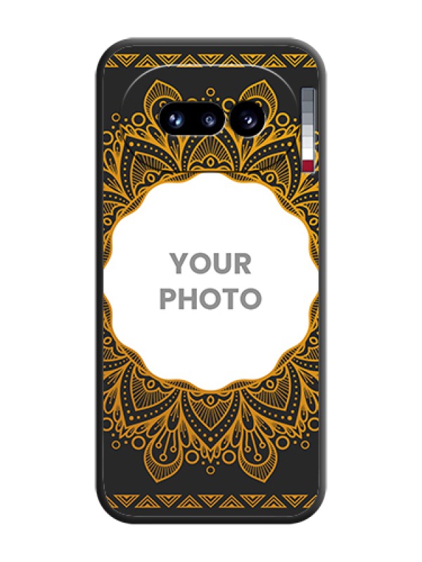 Custom Round Image with Floral Design On Space Black Custom Soft Matte Mobile Back Cover - Nothing Phone 4A 5G - alternate view