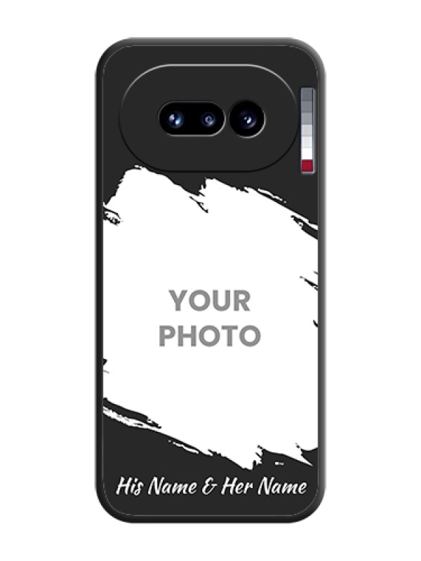 Custom Grunge Brush Strokes on Photo On Space Black Custom Soft Matte Mobile Back Cover - Nothing Phone 4A 5G - alternate view