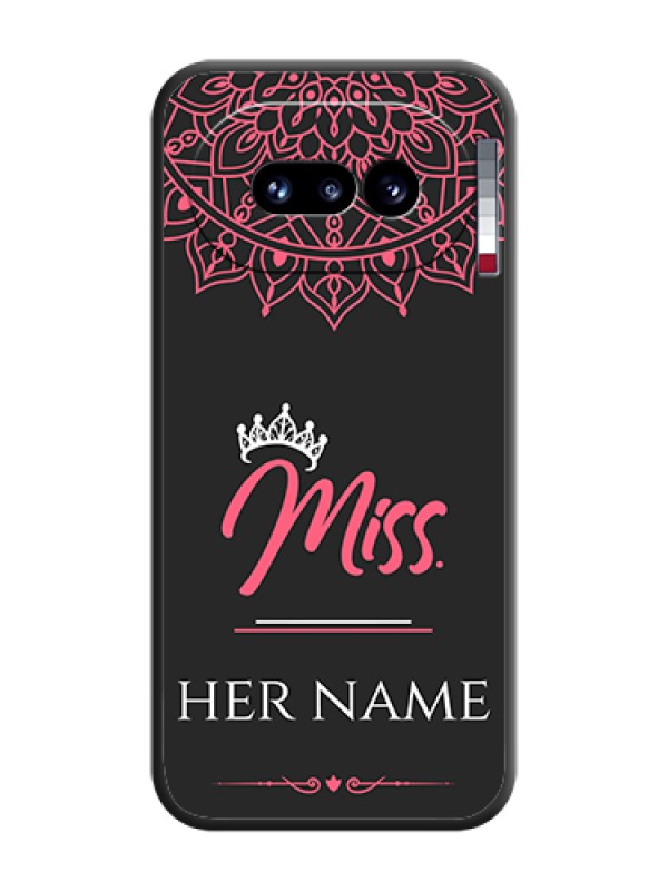 Custom Mrs Name with Floral Design On Space Black Custom Soft Matte Mobile Back Cover - Nothing Phone 4A 5G - alternate view