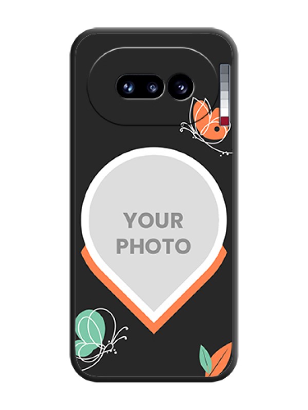 Custom Upload Pic With Simple Butterly Design On Space Black Custom Soft Matte Mobile Back Cover - Nothing Phone 4A 5G - alternate view