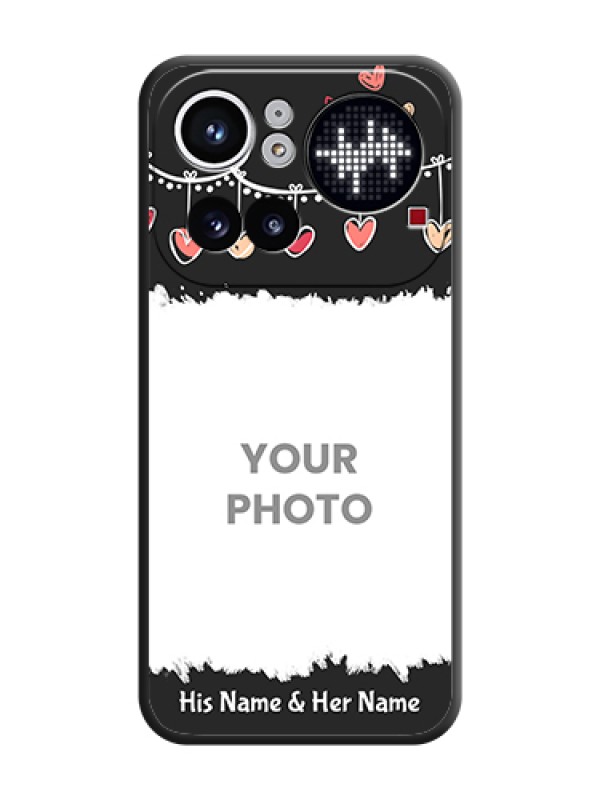 Custom Pink Love Hangings with Name On Space Black Custom Soft Matte Mobile Back Cover - Nothing Phone 4A Pro 5G - alternate view