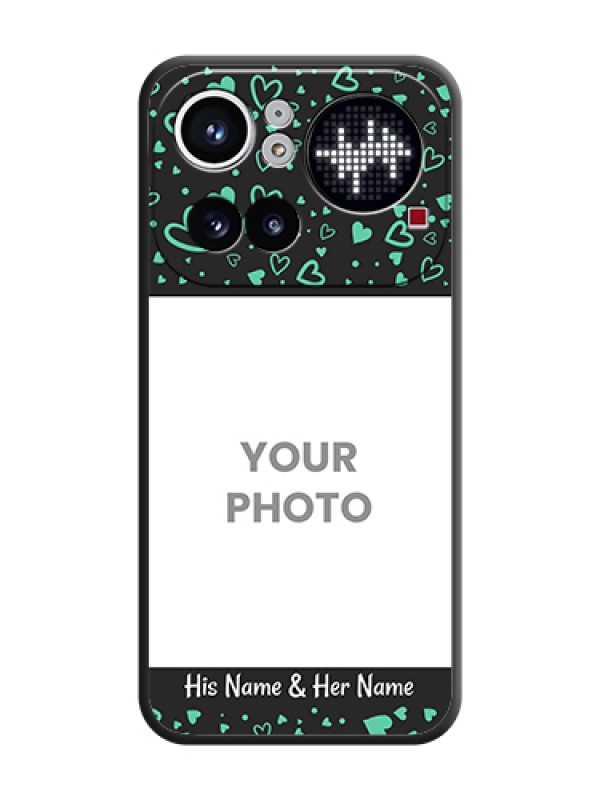 Custom Sea Green Indefinite Love Pattern on Photo On Space Black Custom Soft Matte Mobile Back Cover - Nothing Phone 4A Pro 5G - alternate view