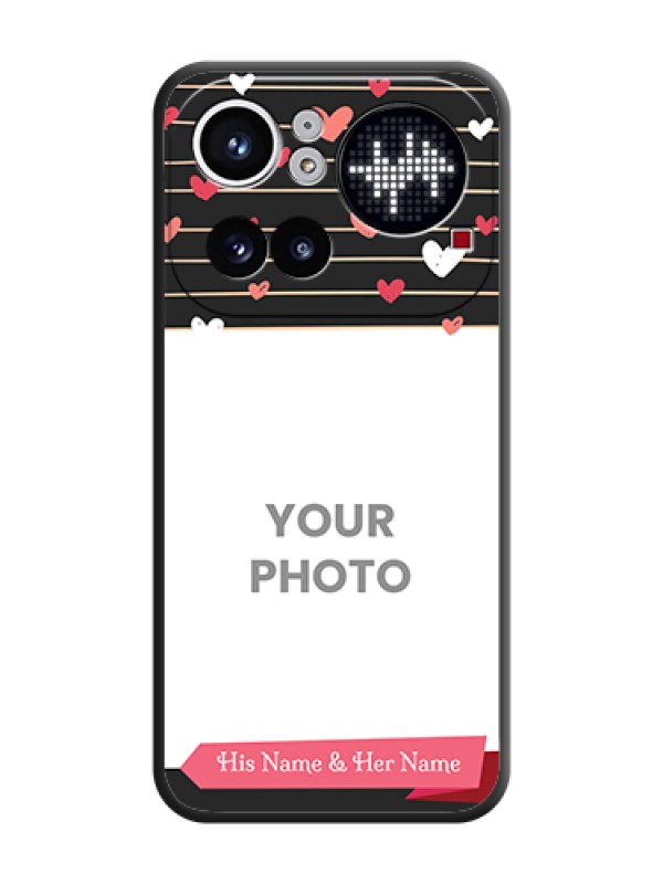 Custom Love Pattern with Name on Pink Ribbon on Photo On Space Black Custom Soft Matte Mobile Back Cover - Nothing Phone 4A Pro 5G - alternate view