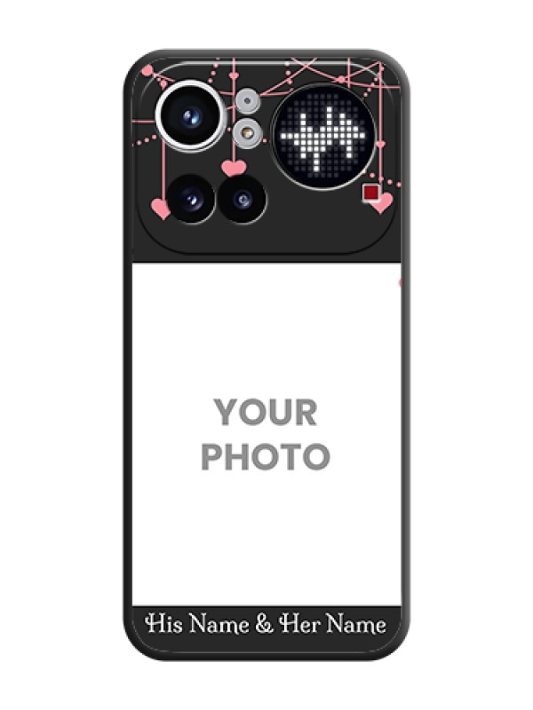 Custom Pink Love Hangings with Text On Space Black Custom Soft Matte Mobile Back Cover - Nothing Phone 4A Pro 5G - alternate view