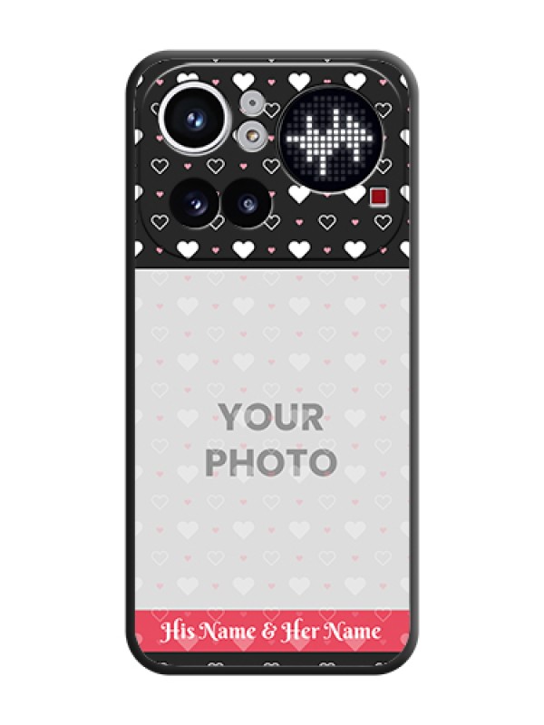 Custom White Color Love Symbols with Text Design on Photo On Space Black Custom Soft Matte Mobile Back Cover - Nothing Phone 4A Pro 5G - alternate view