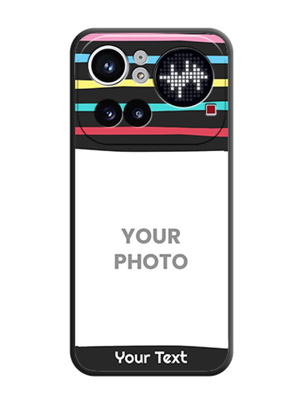 Custom Multicolor Lines with Image On Space Black Custom Soft Matte Mobile Back Cover - Nothing Phone 4A Pro 5G - alternate view